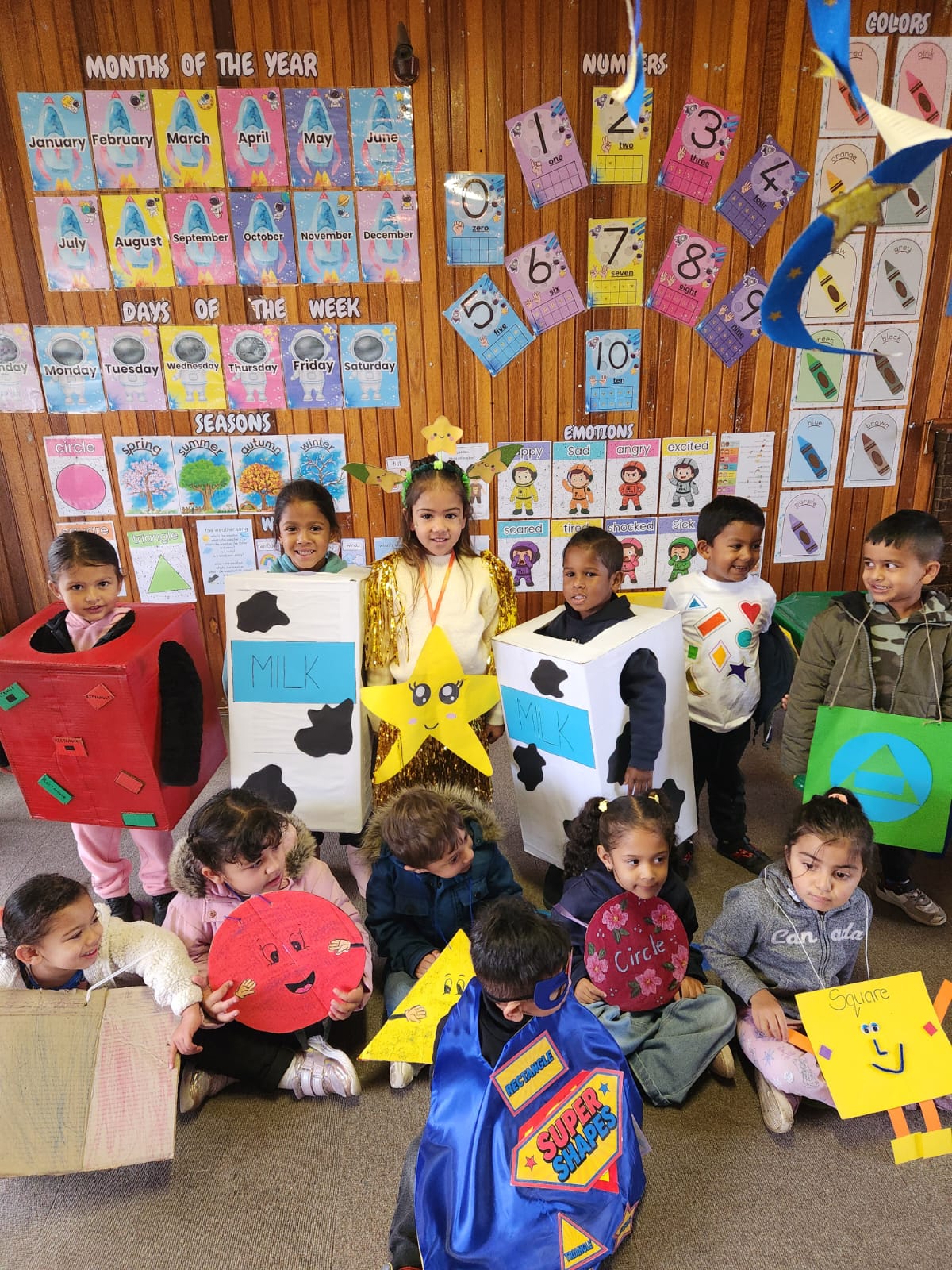 Students expressing happiness and unity